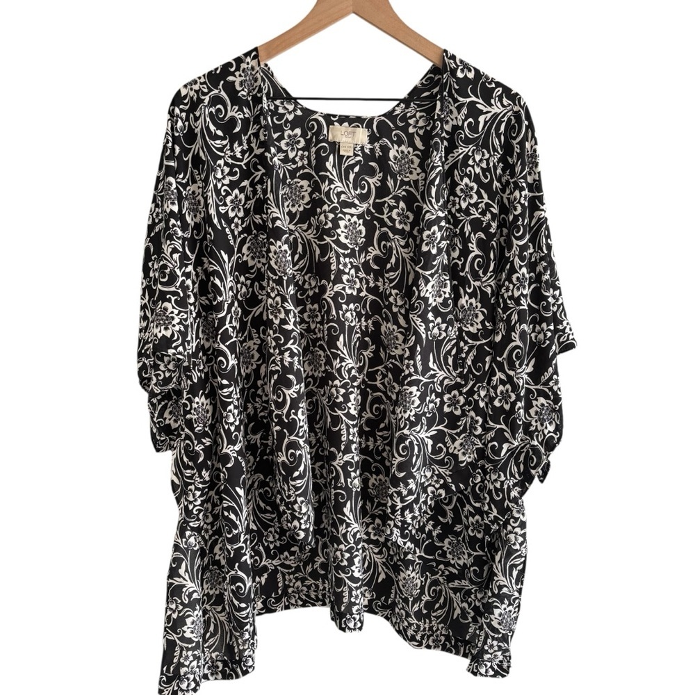 Loft Outlet Floral Kimono Cardigan Boho Open Front Cover Up One Size